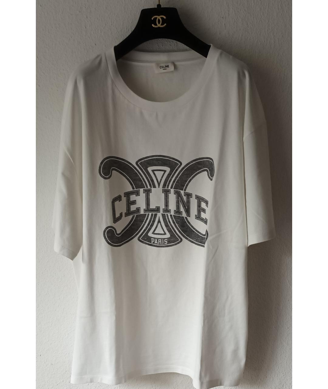 CELINE PRE-OWNED Белая хлопковая футболка, фото 3