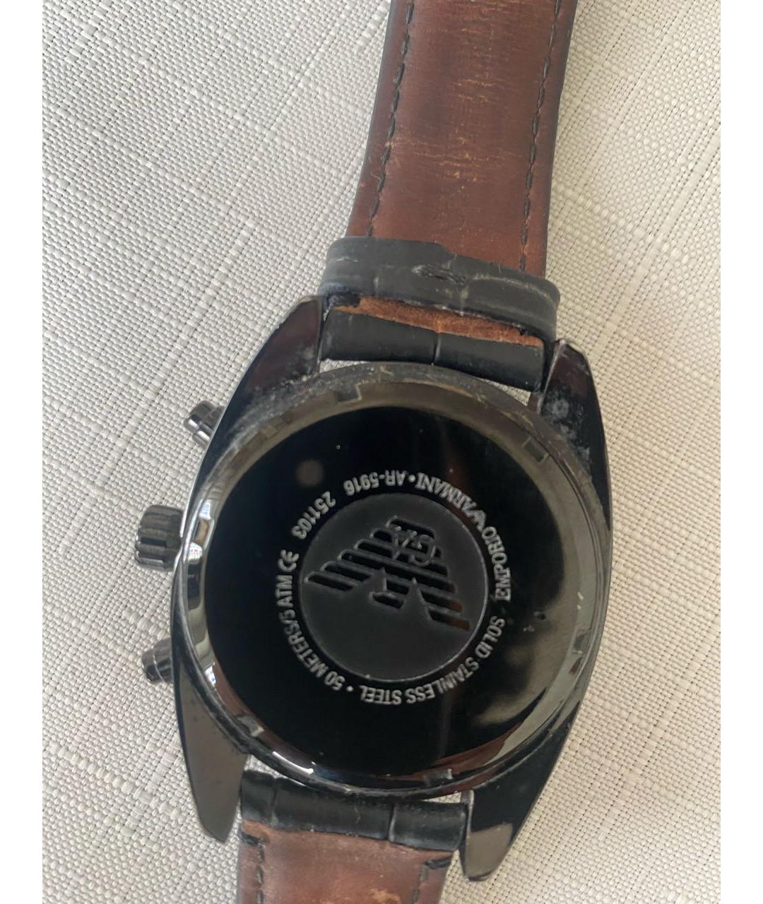 EMPORIO ARMANI Черные стальные часы, фото 2