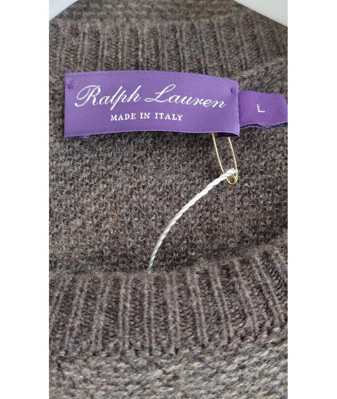 RALPH LAUREN Коричневый кашемировый джемпер / свитер, фото 3