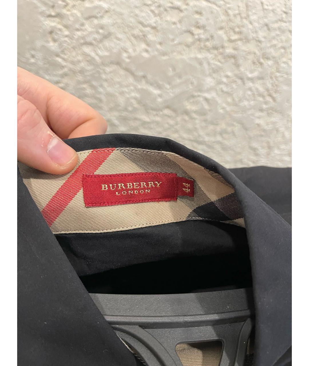 BURBERRY Черная хлопковая рубашка, фото 5