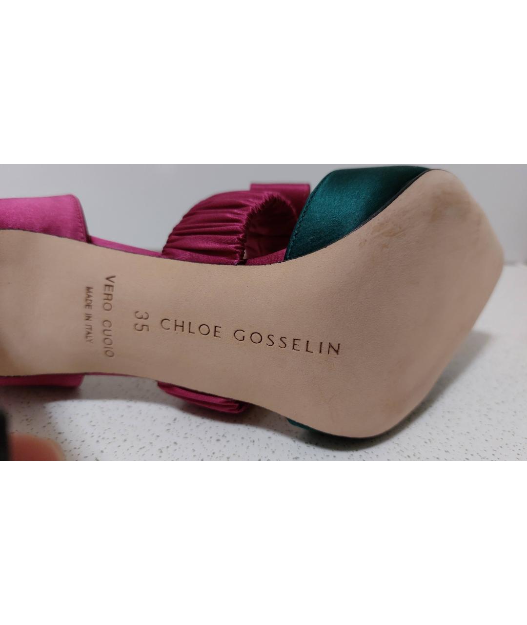 CHLOE GOSSELIN Мульти текстильные босоножки, фото 5