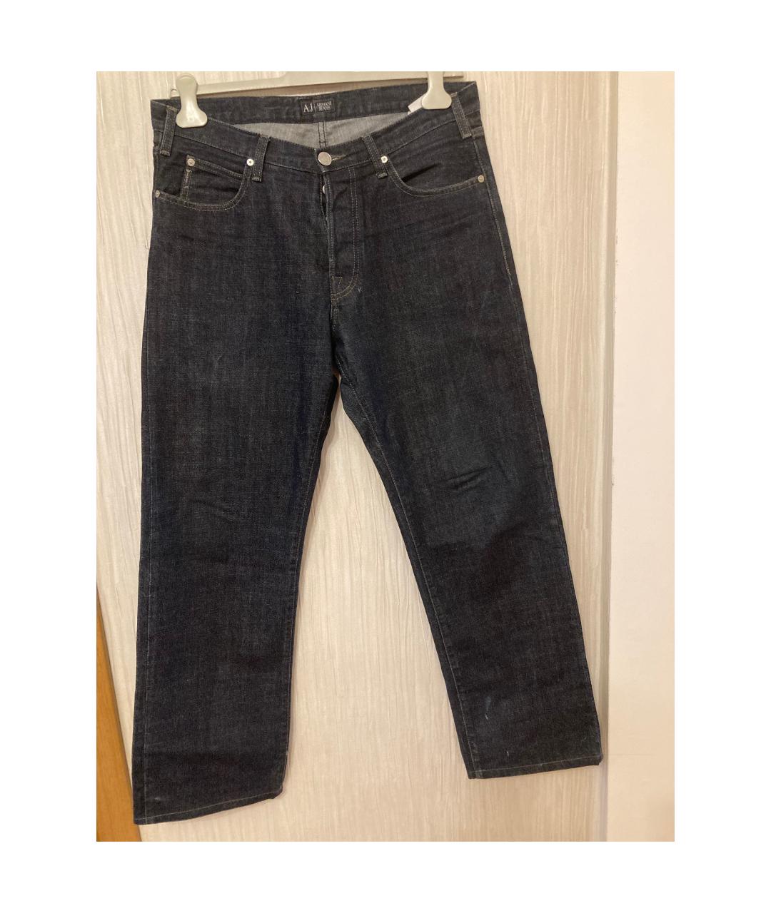ARMANI JEANS Серые хлопко-эластановые прямые джинсы, фото 7