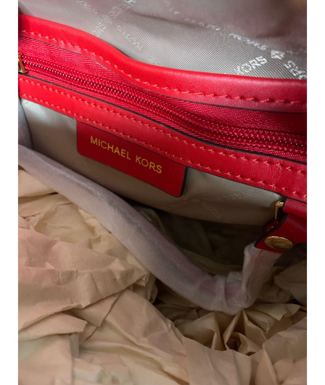 MICHAEL KORS Красный кожаный рюкзак, фото 5