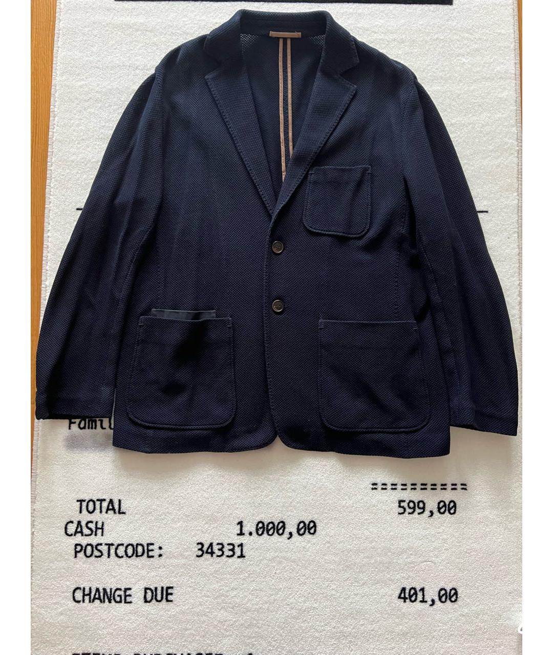 BERLUTI Темно-синий хлопковый пиджак, фото 9