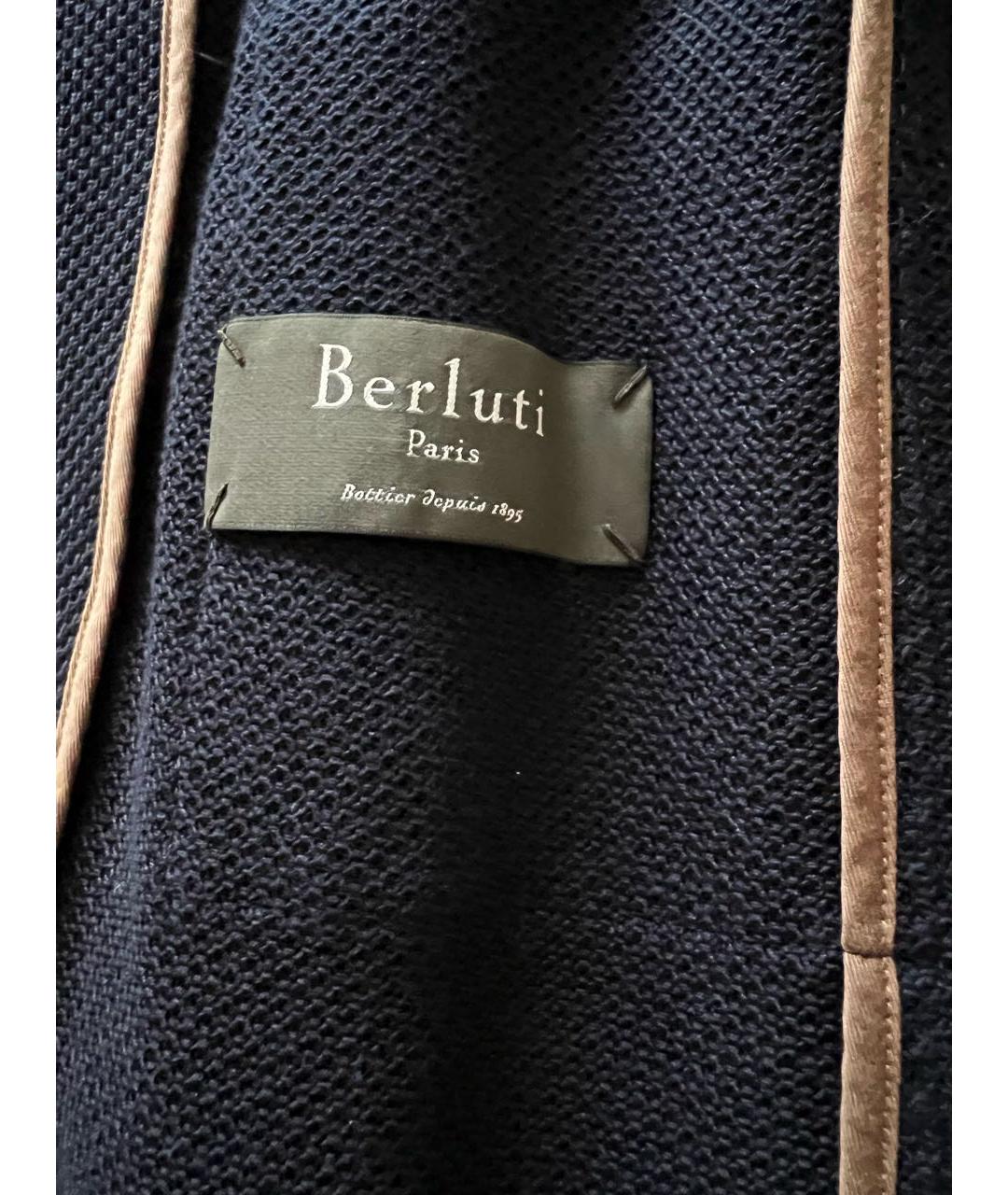 BERLUTI Темно-синий хлопковый пиджак, фото 2