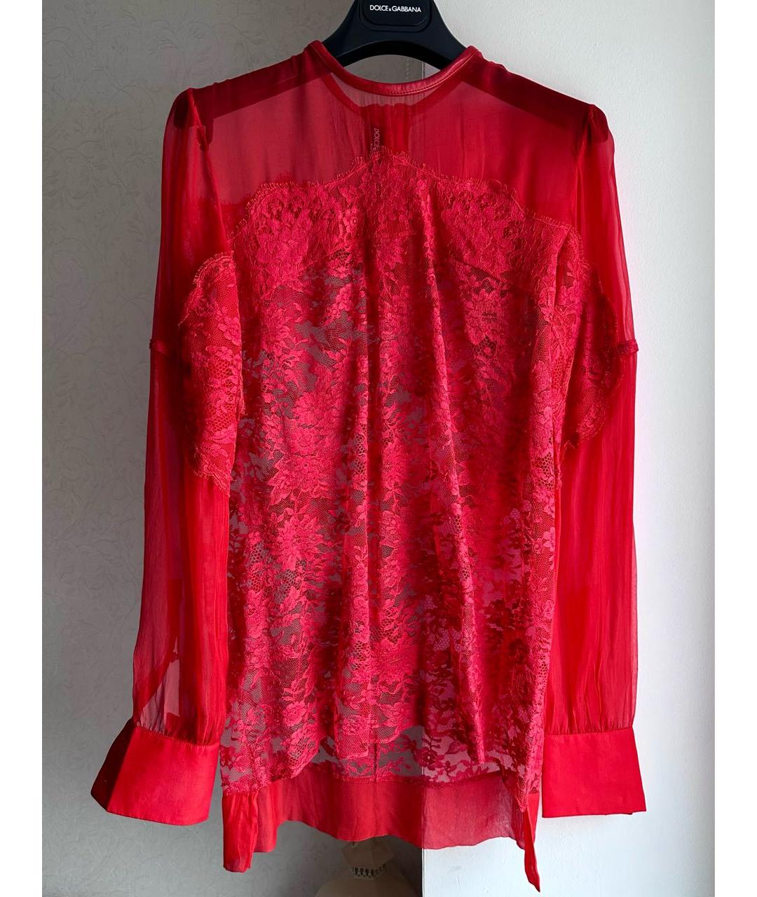 DOLCE&GABBANA Красная кружевная блузы, фото 6