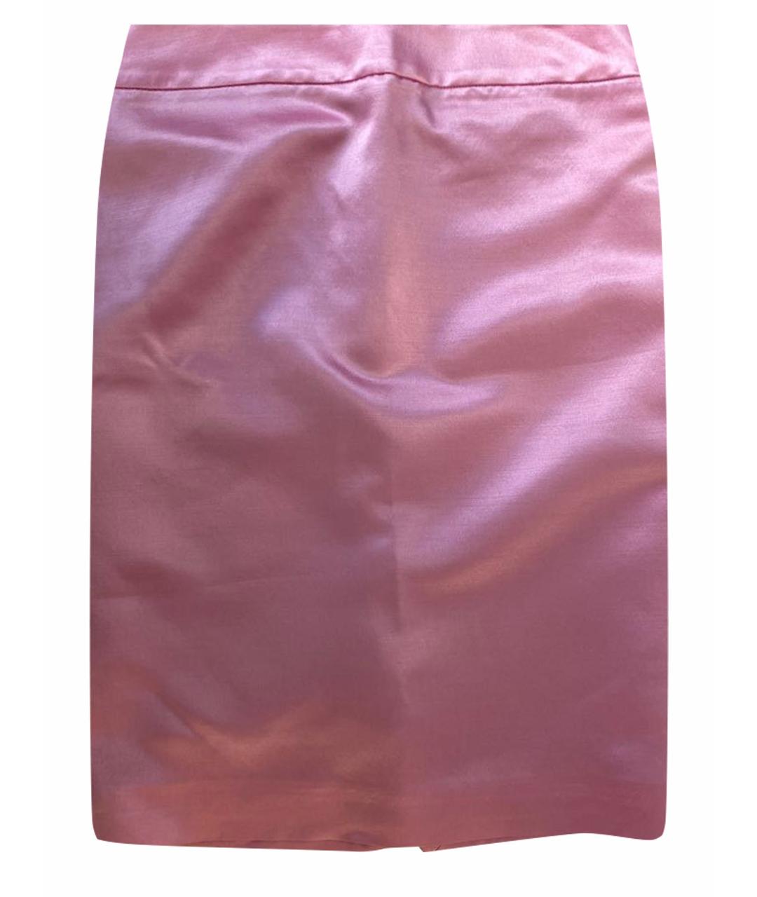 ARMANI COLLEZIONI Розовая шелковая юбка миди, фото 1