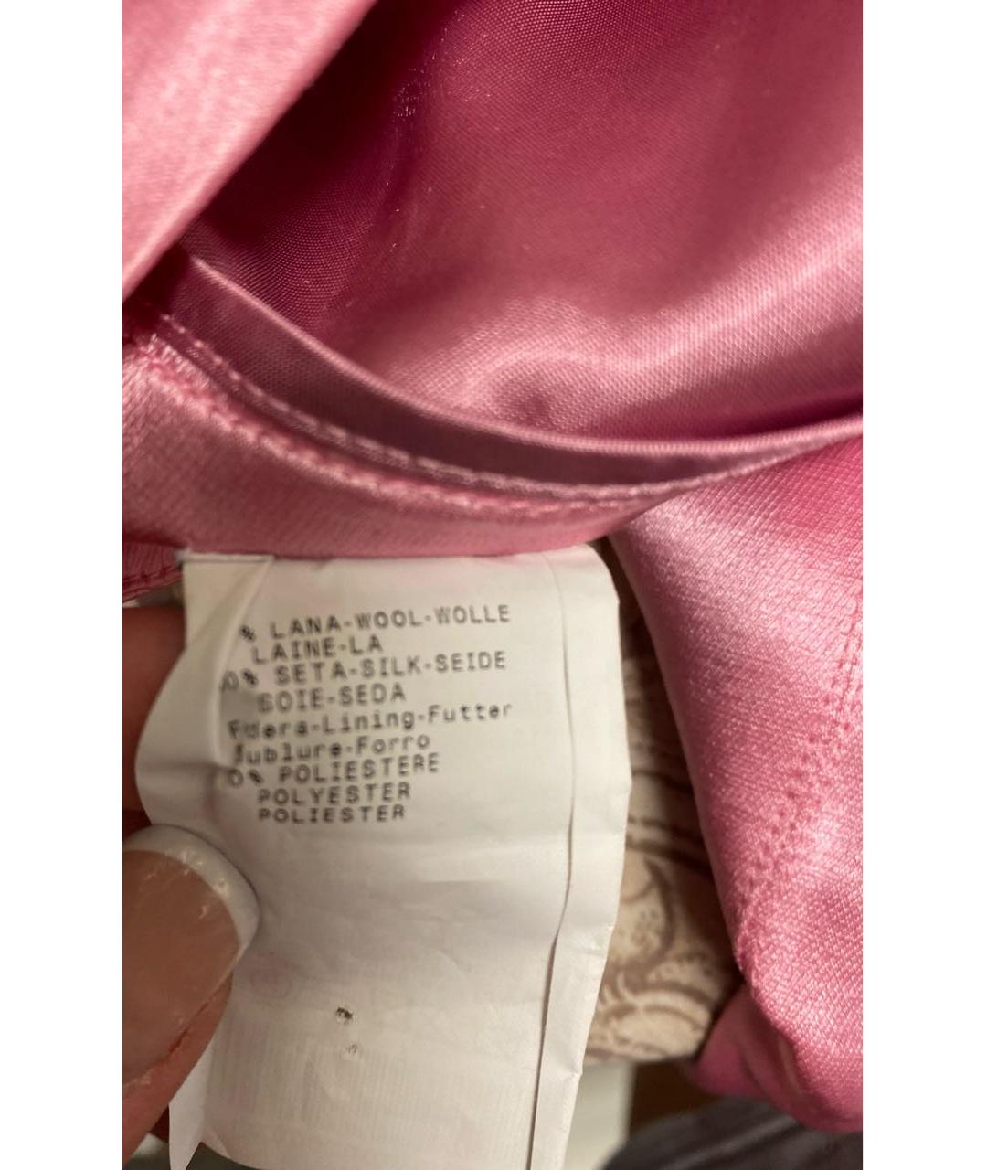 ARMANI COLLEZIONI Розовая шелковая юбка миди, фото 3