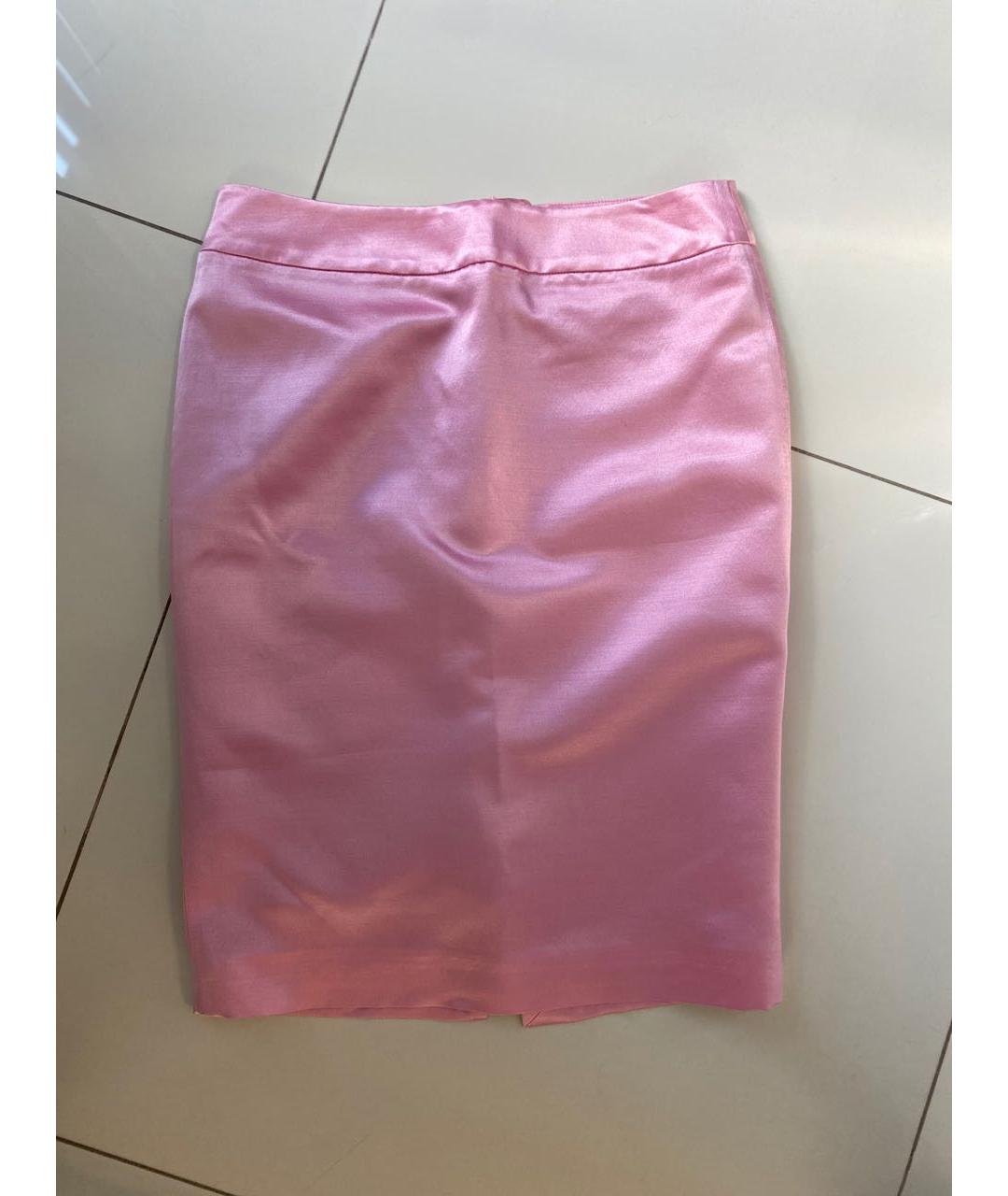 ARMANI COLLEZIONI Розовая шелковая юбка миди, фото 4