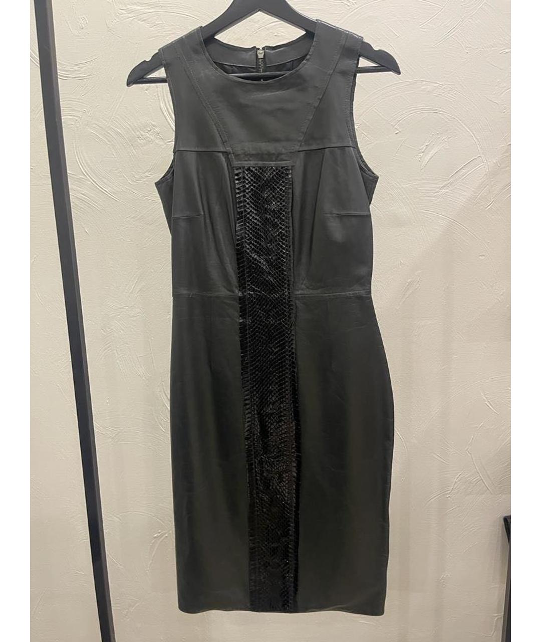 IRFE Черное кожаное платье, фото 4