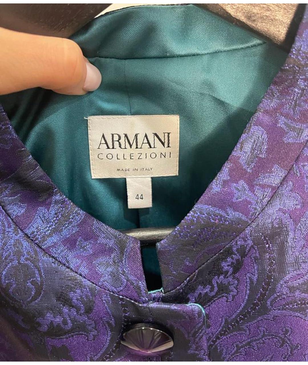 ARMANI COLLEZIONI Фиолетовый ацетатный жакет/пиджак, фото 2