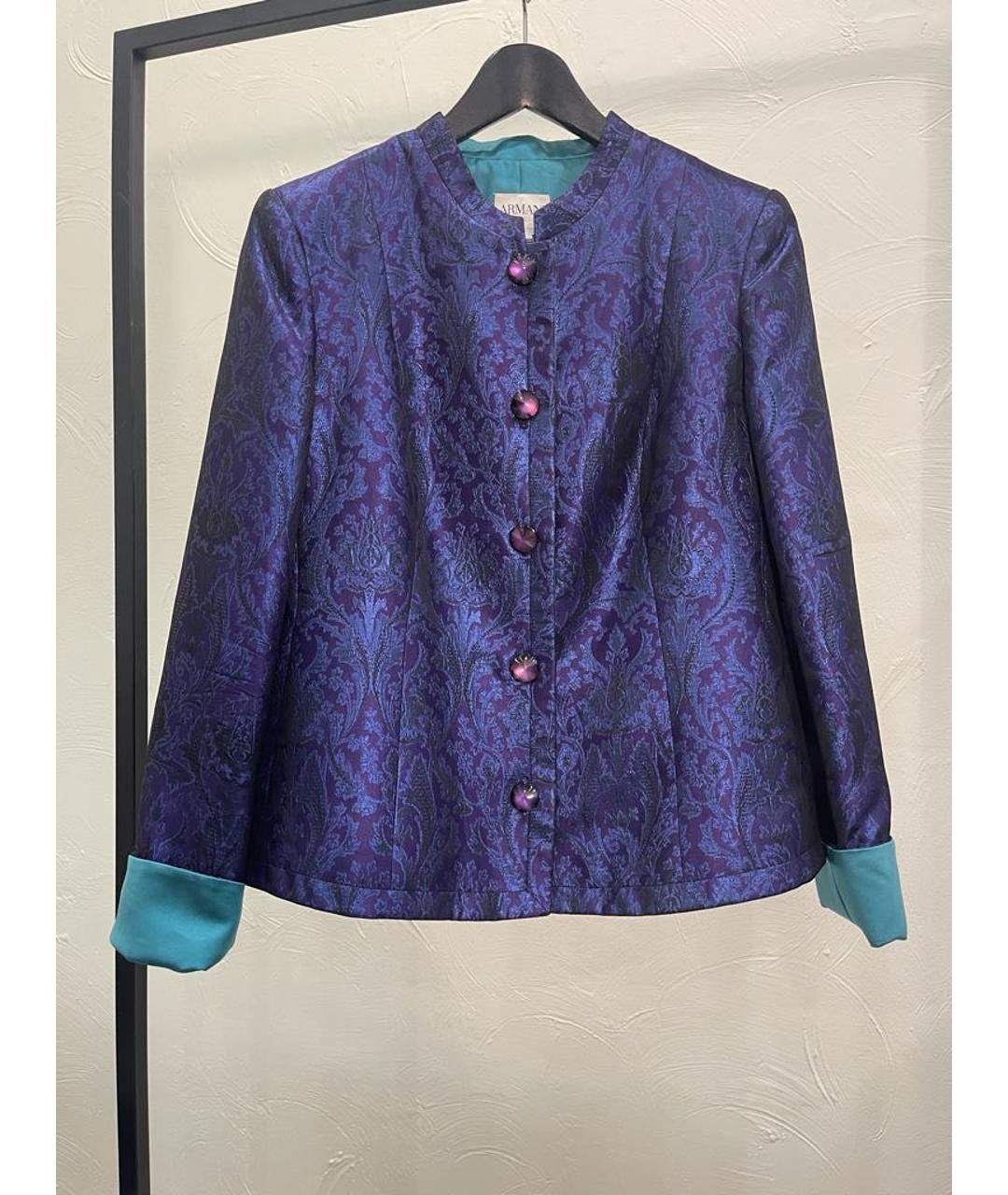 ARMANI COLLEZIONI Фиолетовый ацетатный жакет/пиджак, фото 4