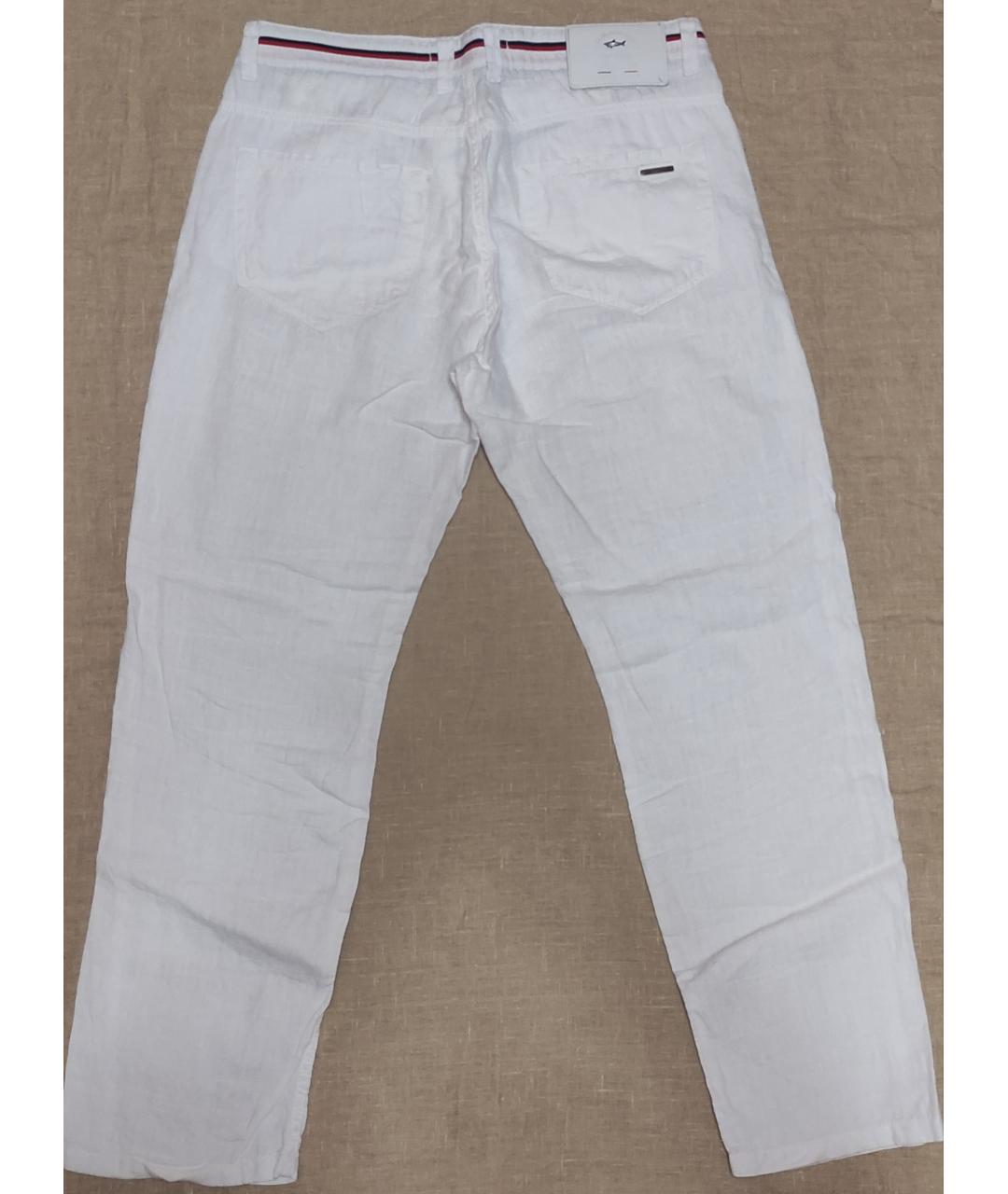 PAUL & SHARK Белые льняные повседневные брюки, фото 2