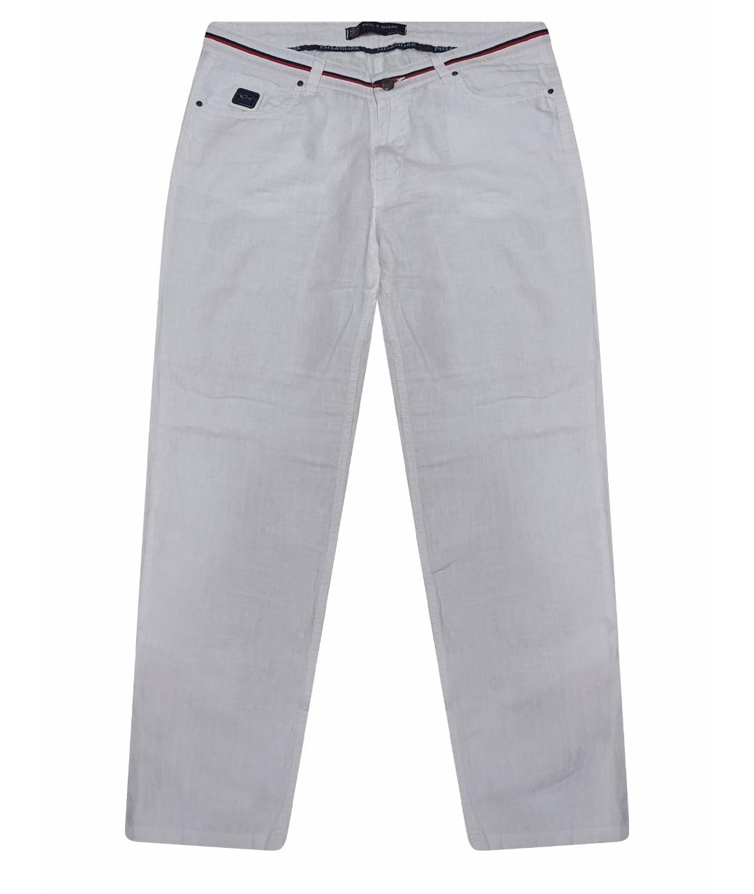 PAUL & SHARK Белые льняные повседневные брюки, фото 1