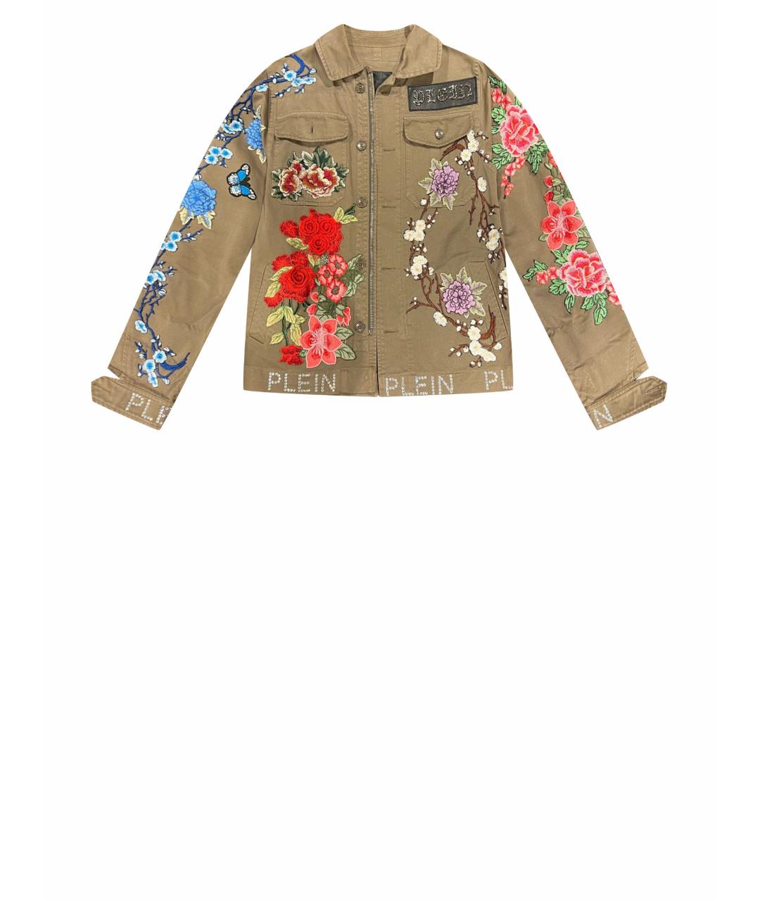 PHILIPP PLEIN Хаки хлопковая куртка, фото 1