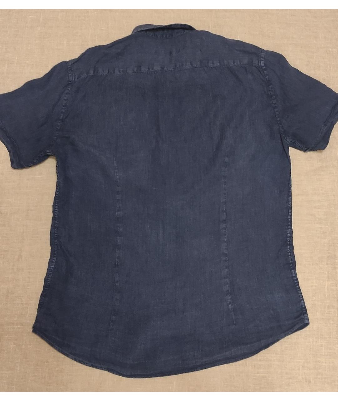 TRUSSARDI JEANS Темно-синяя льняная кэжуал рубашка, фото 2