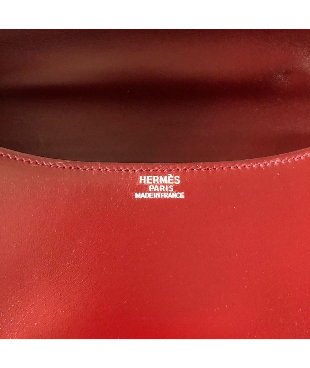HERMES PRE-OWNED Бордовая кожаная сумка через плечо, фото 4