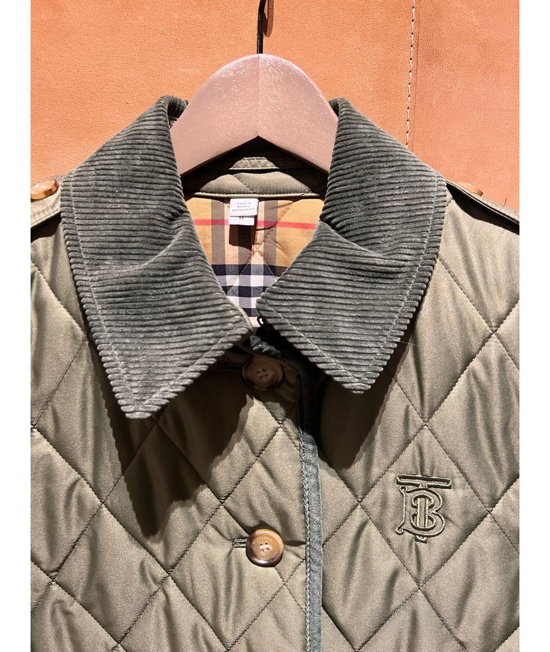 BURBERRY Хаки вискозная куртка, фото 3