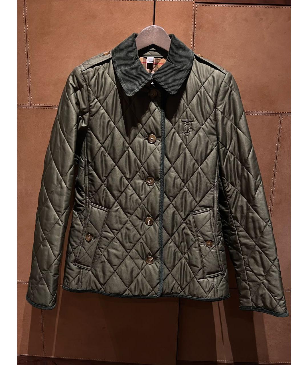 BURBERRY Хаки вискозная куртка, фото 8