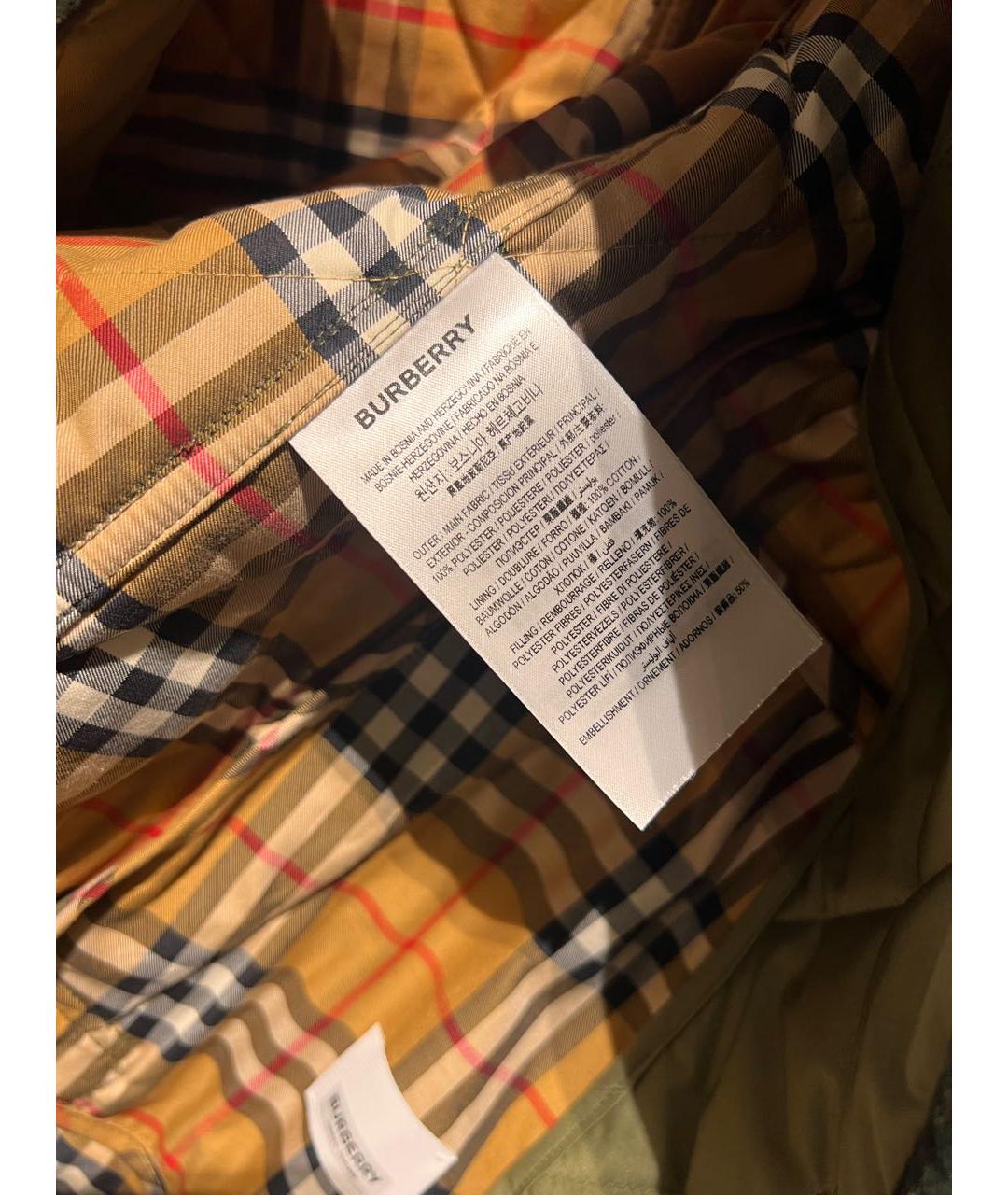BURBERRY Хаки вискозная куртка, фото 5