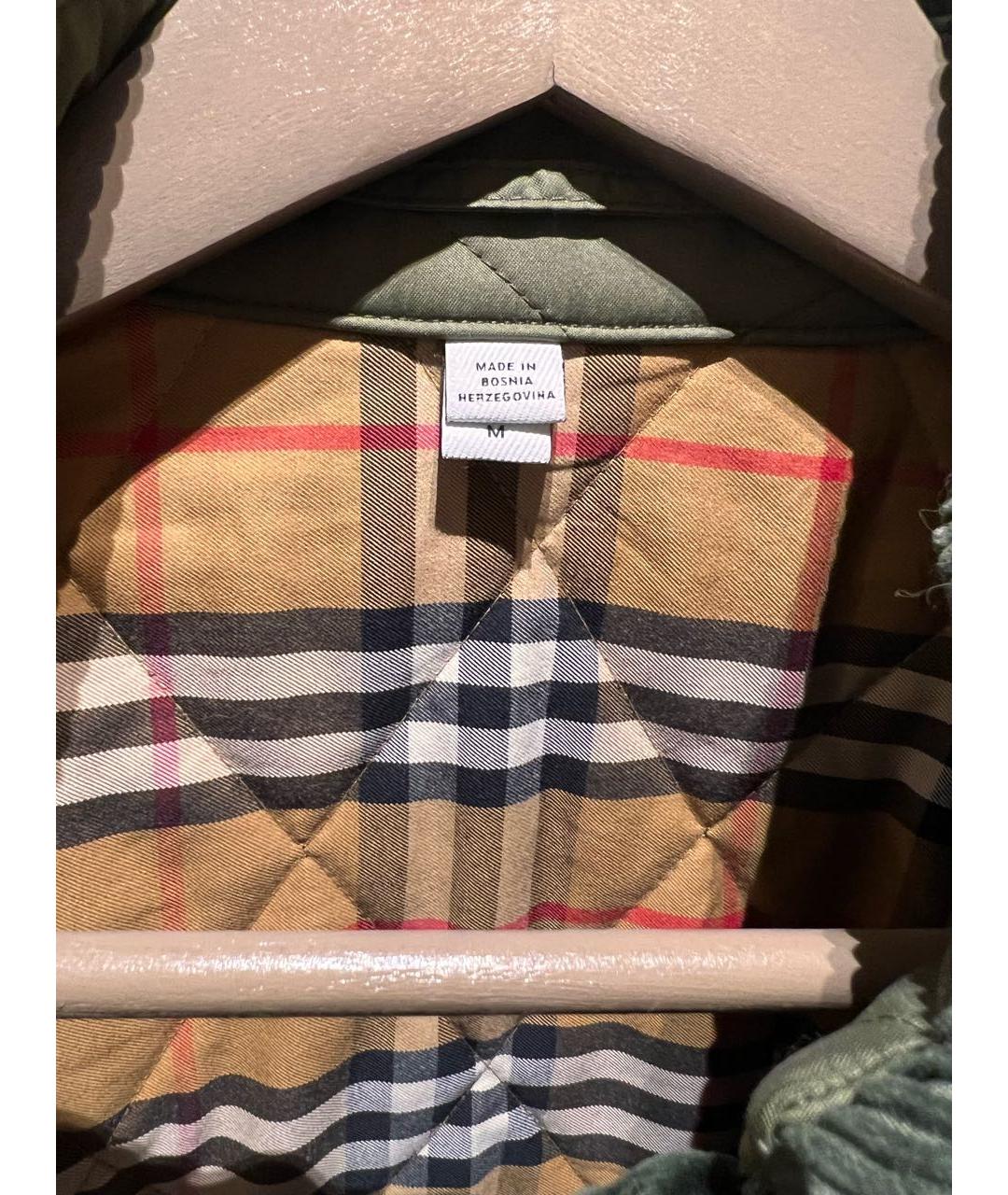 BURBERRY Хаки вискозная куртка, фото 7