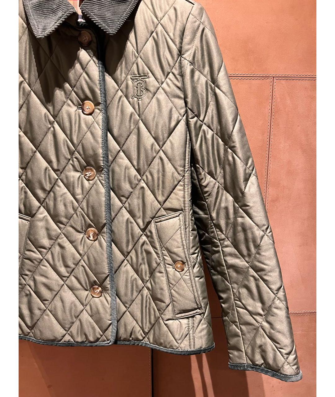 BURBERRY Хаки вискозная куртка, фото 4