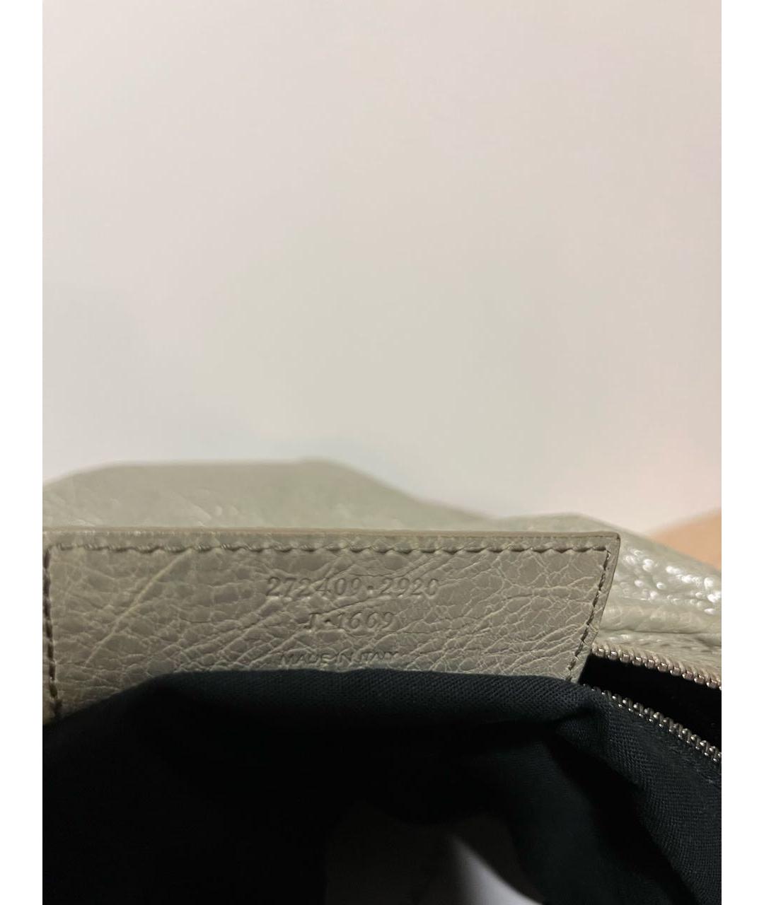 BALENCIAGA Бежевая сумка на плечо из лакированной кожи, фото 5