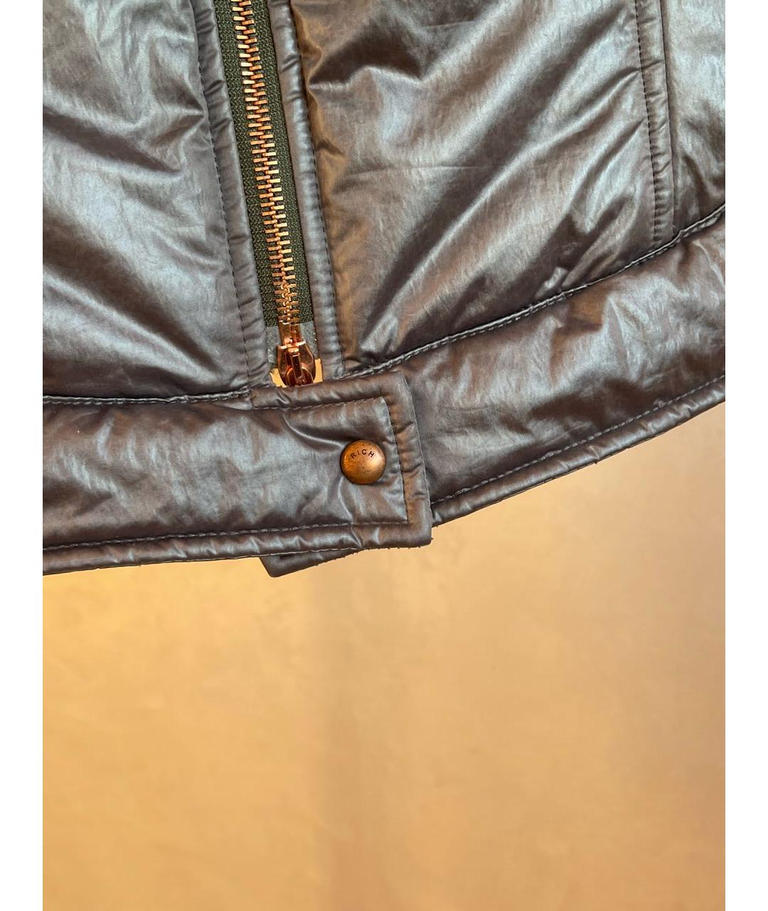 JOHN RICHMOND Серебряная полиэстеровая куртка, фото 6