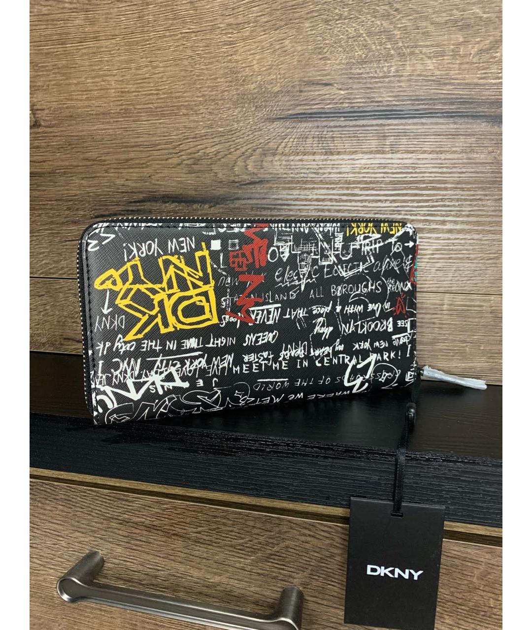 DKNY Черный кошелек из искусственной кожи, фото 3