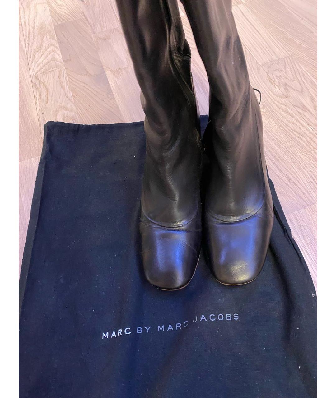MARC BY MARC JACOBS Черные кожаные сапоги, фото 4