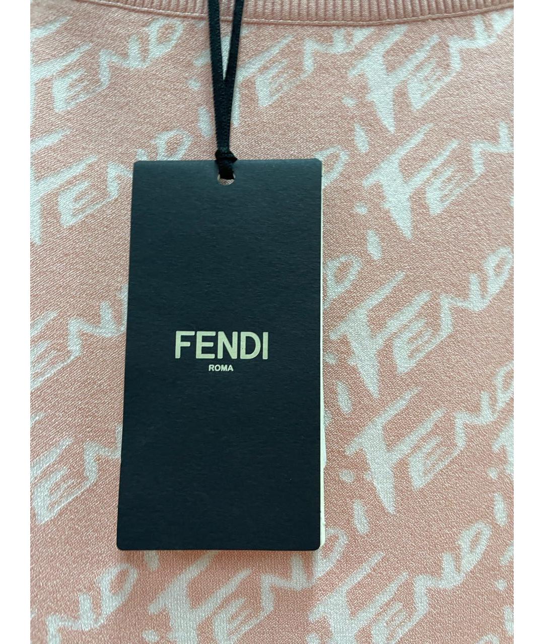 FENDI Коралловый вискозный костюм с юбками, фото 5