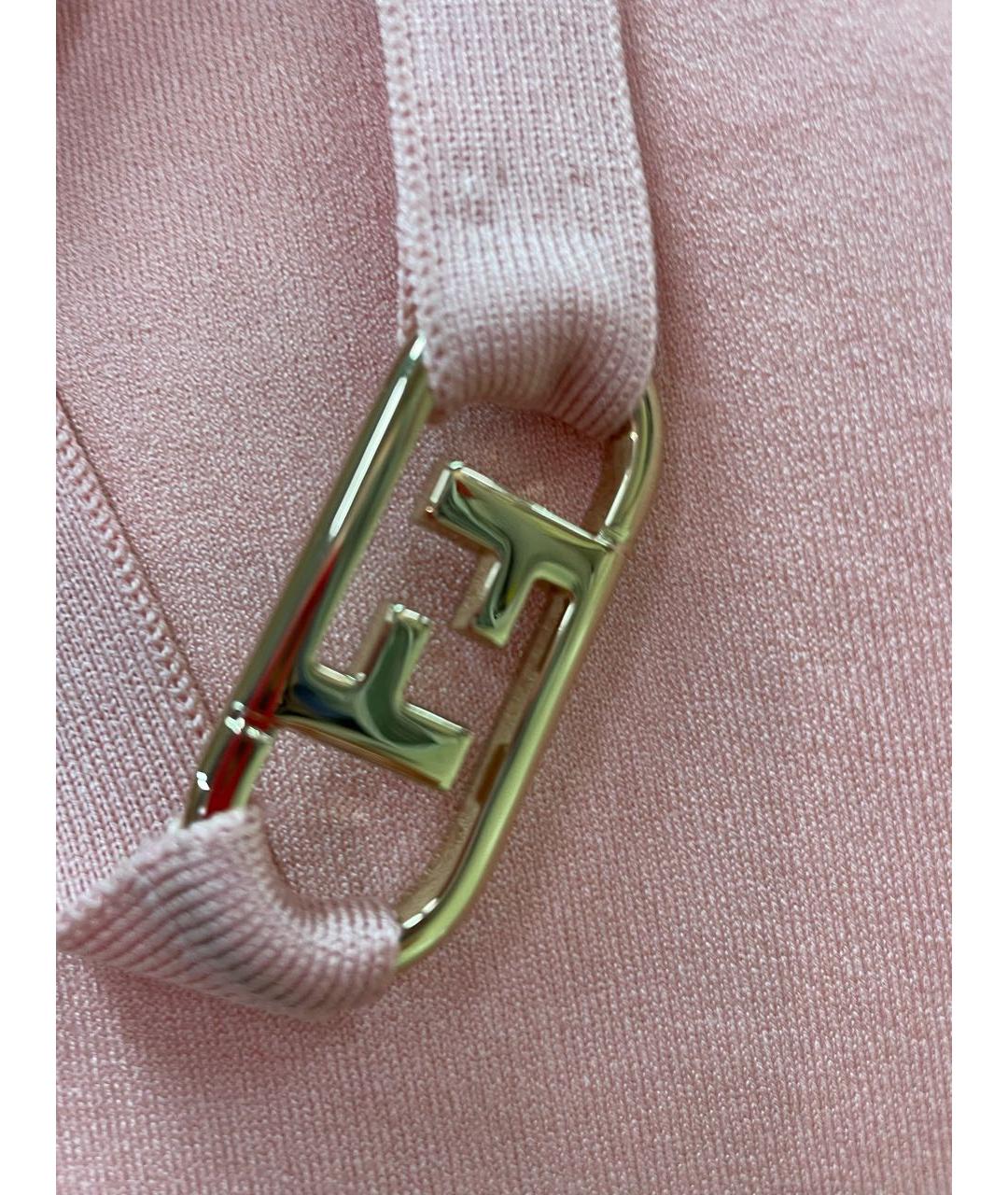 FENDI Коралловый вискозный костюм с юбками, фото 6