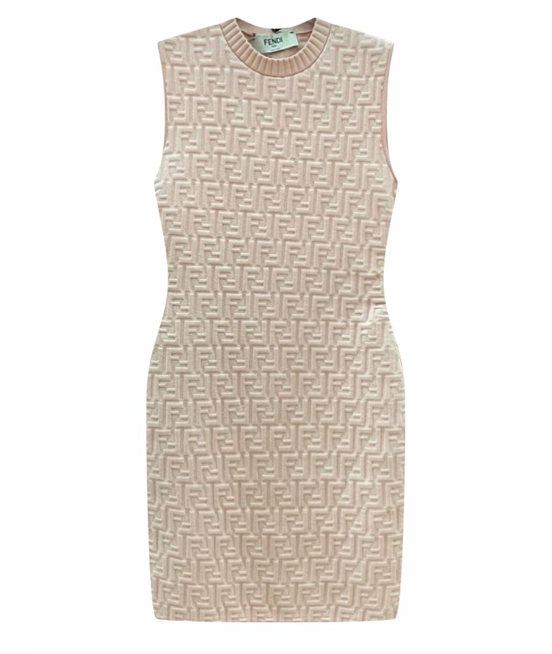 FENDI Коралловое вискозное коктейльное платье, фото 1