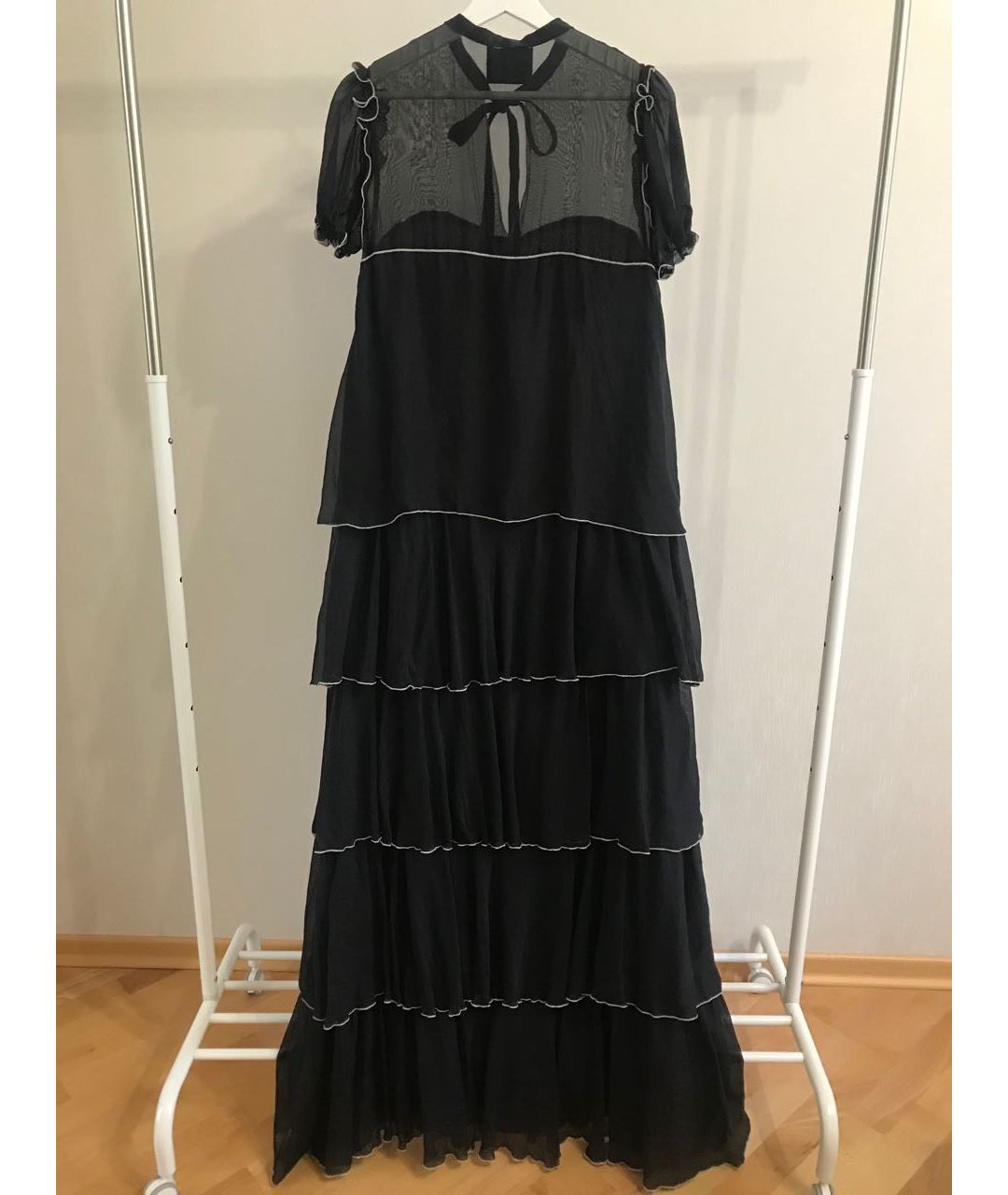 DOLCE & GABBANA VINTAGE Черное шелковое повседневное платье, фото 2
