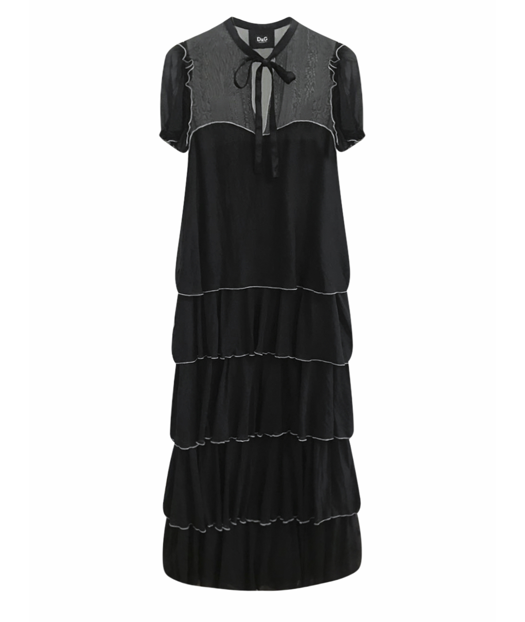 DOLCE & GABBANA VINTAGE Черное шелковое повседневное платье, фото 1