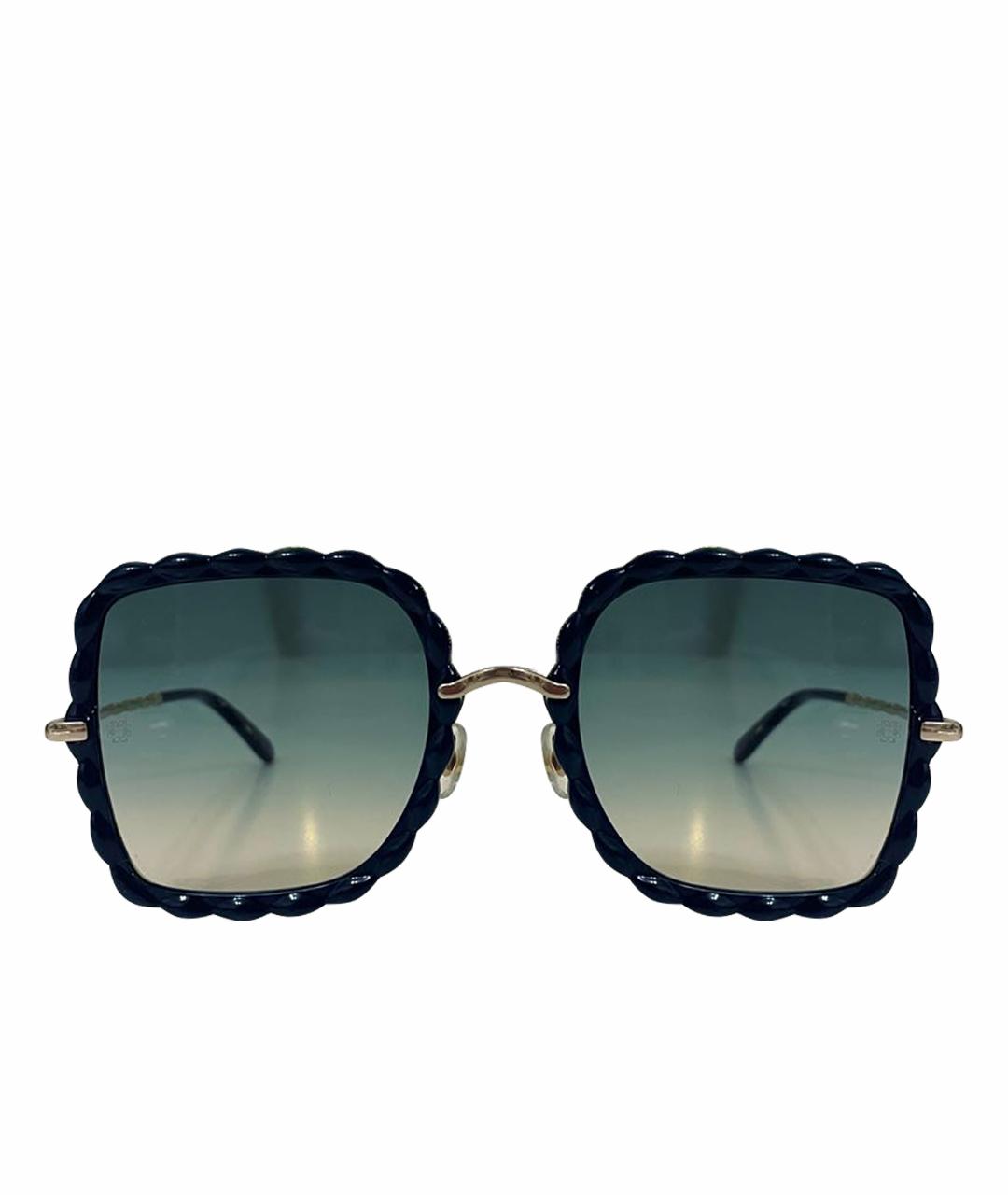 ELIE SAAB Темно-синие пластиковые солнцезащитные очки, фото 1