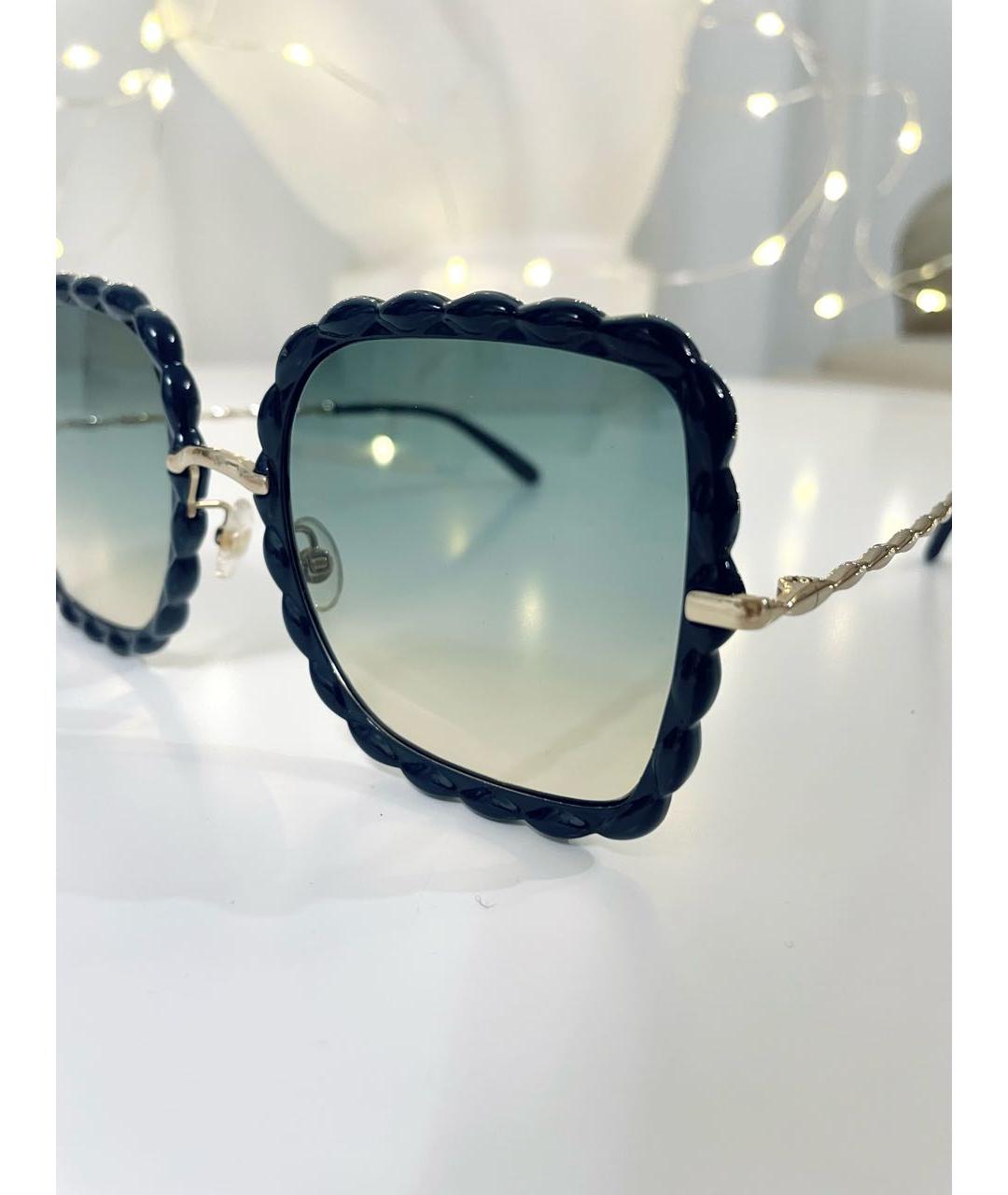 ELIE SAAB Темно-синие пластиковые солнцезащитные очки, фото 8