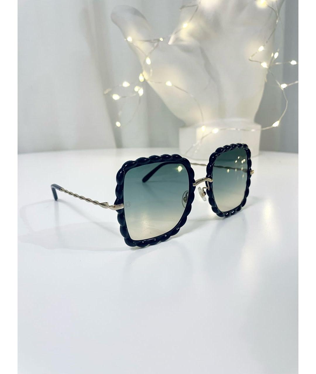 ELIE SAAB Темно-синие пластиковые солнцезащитные очки, фото 7