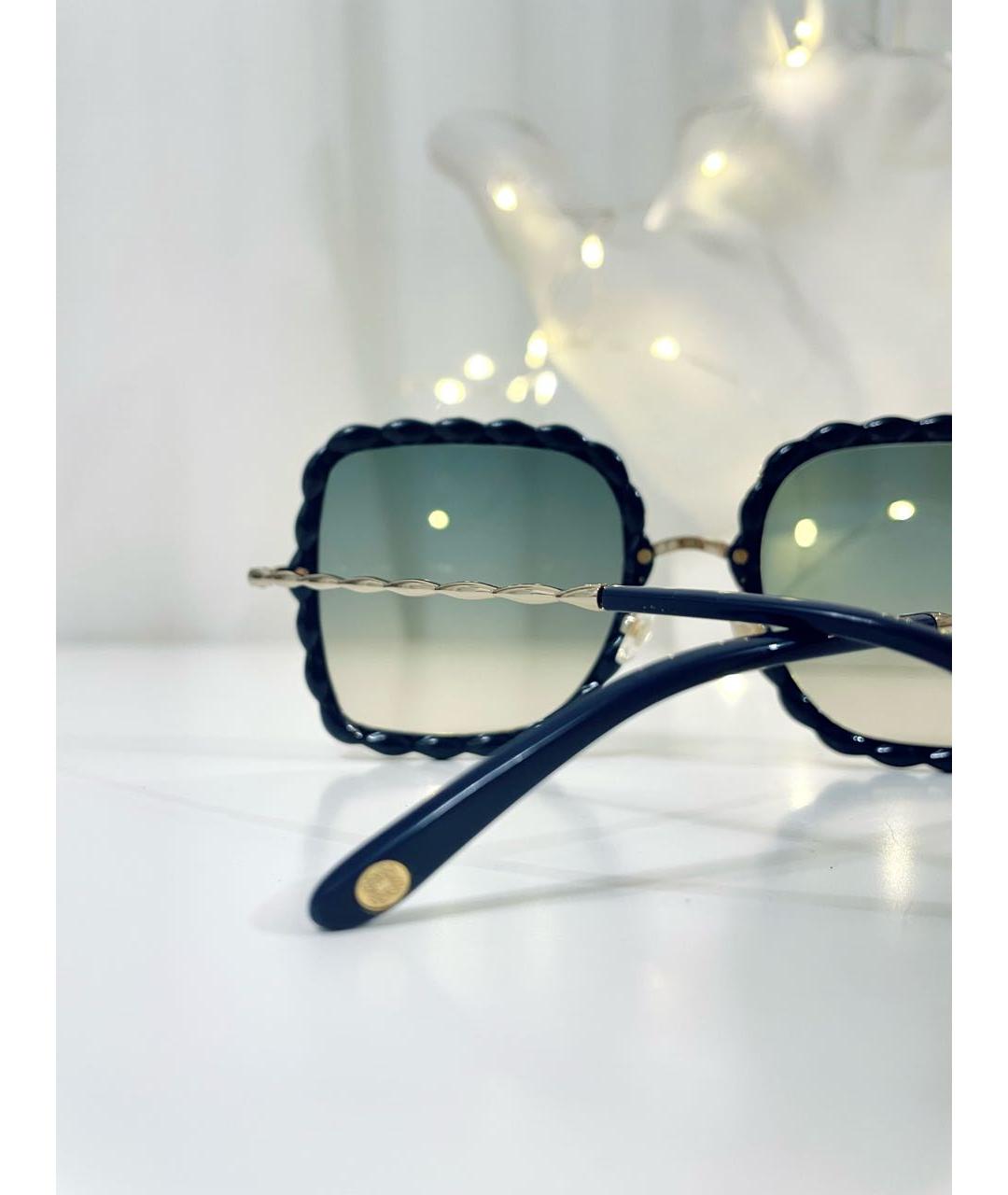 ELIE SAAB Темно-синие пластиковые солнцезащитные очки, фото 5