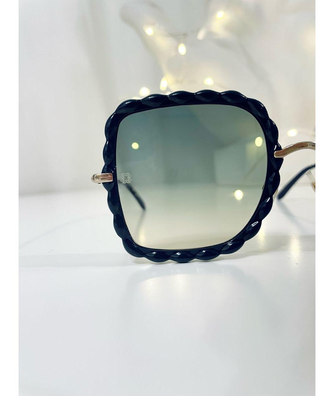 ELIE SAAB Темно-синие пластиковые солнцезащитные очки, фото 2