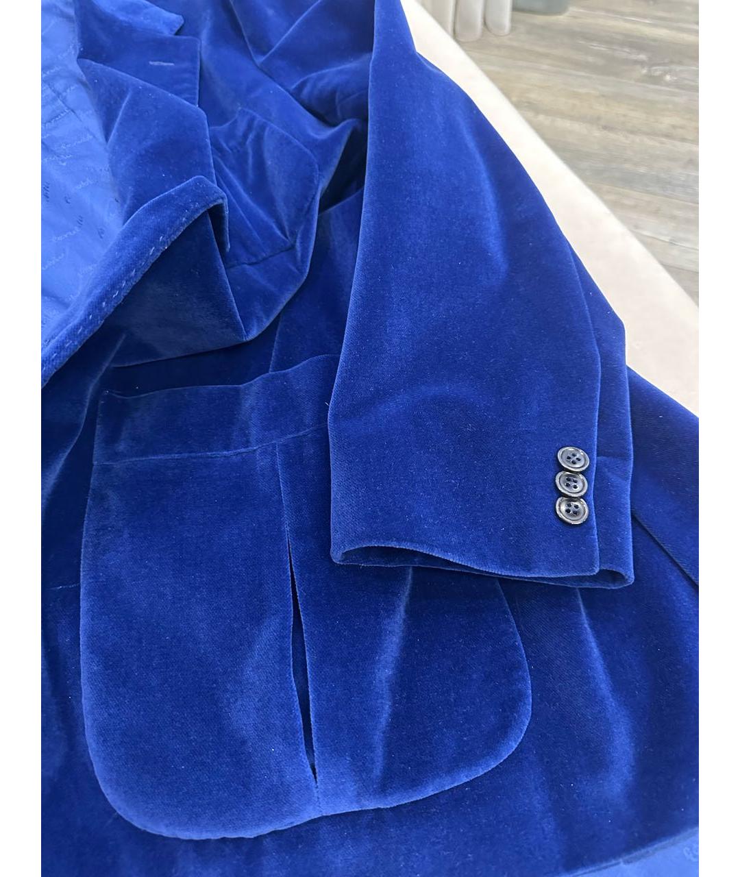 FERU Синий хлопковый пиджак, фото 4