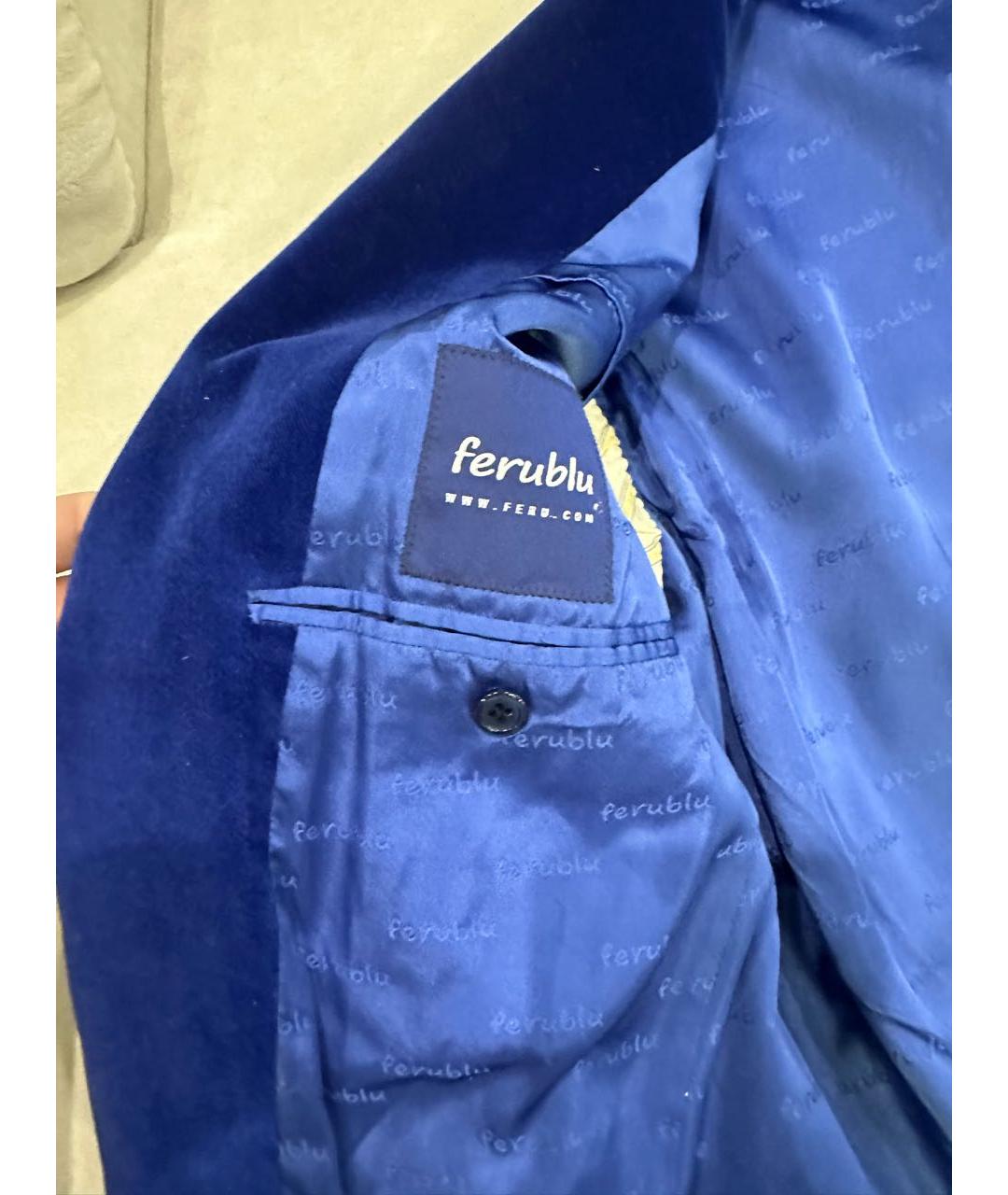 FERU Синий хлопковый пиджак, фото 2