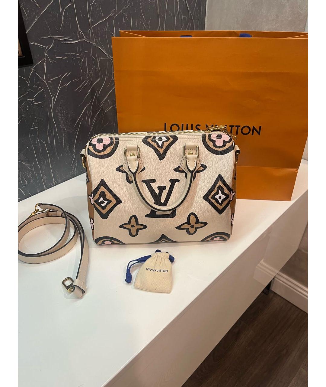 LOUIS VUITTON PRE-OWNED Коричневая кожаная сумка с короткими ручками, фото 9