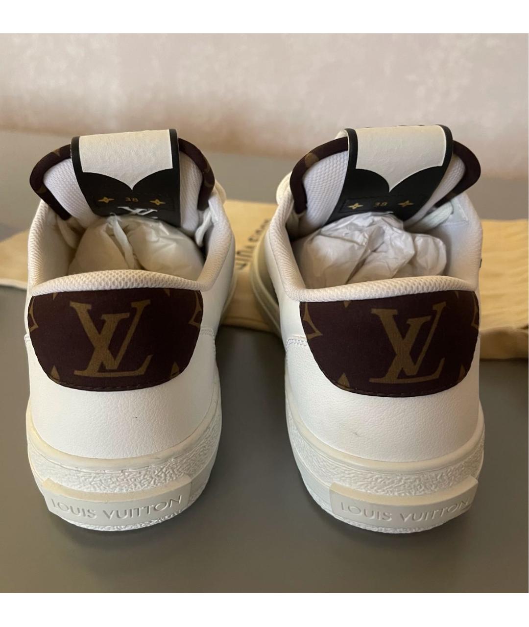 LOUIS VUITTON Белые кожаные кеды, фото 4