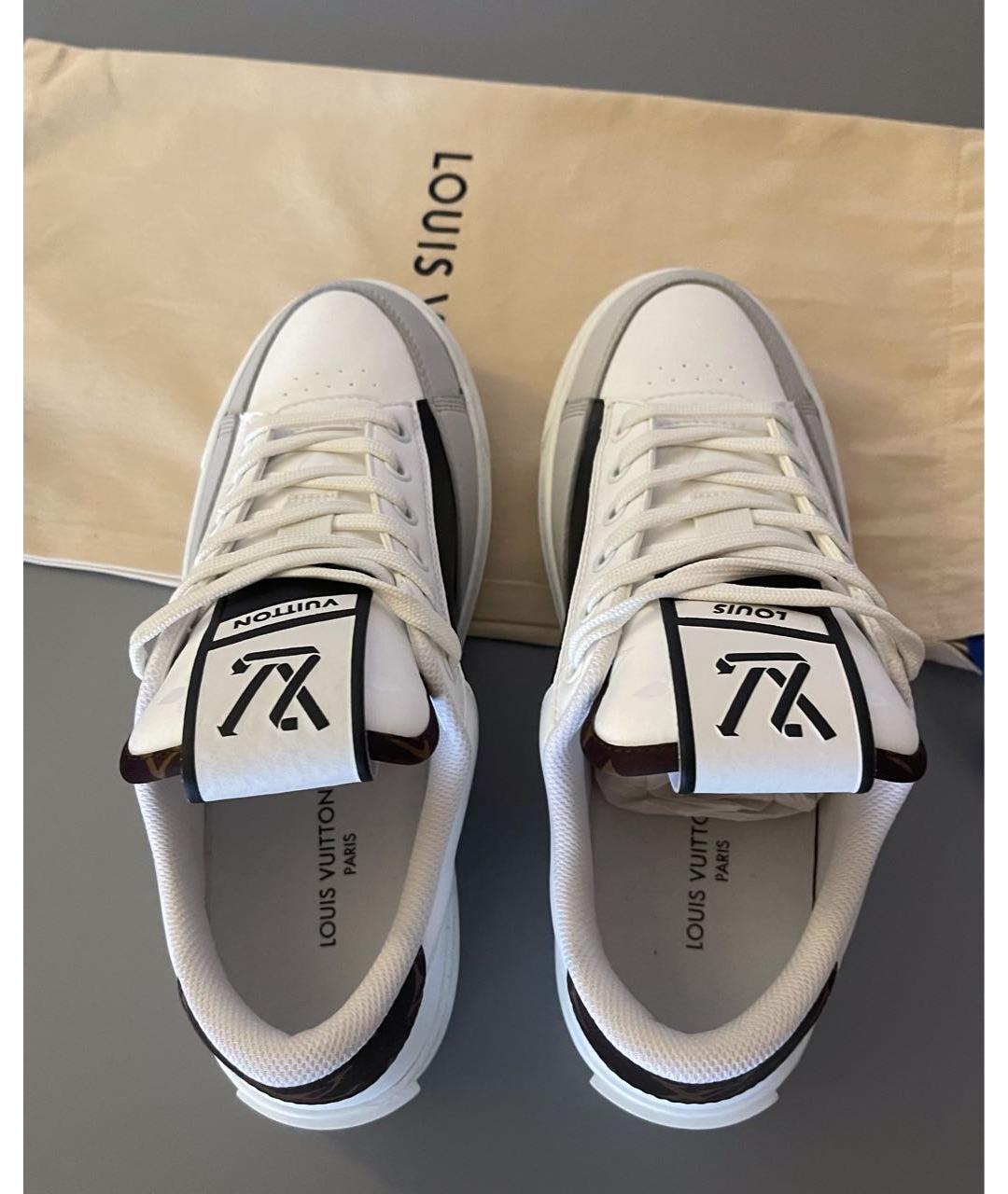 LOUIS VUITTON Белые кожаные кеды, фото 3
