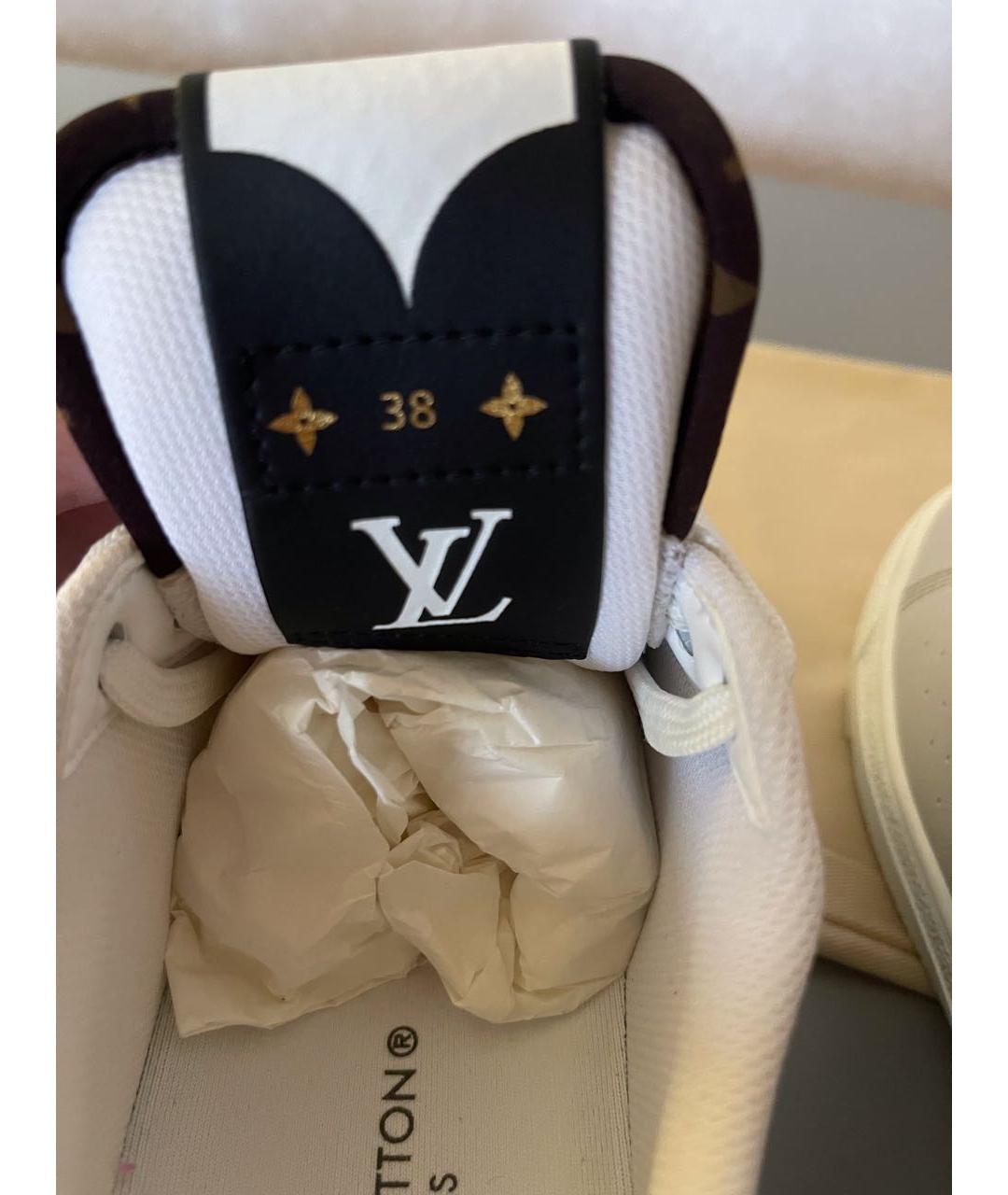 LOUIS VUITTON Белые кожаные кеды, фото 5