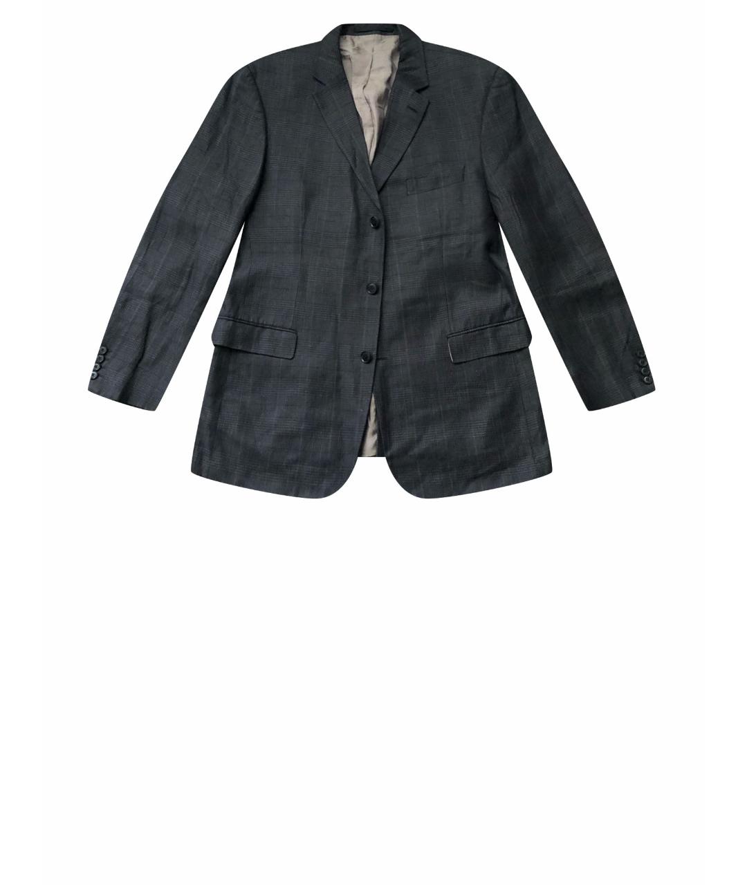 HUGO BOSS Антрацитовый льняной пиджак, фото 1
