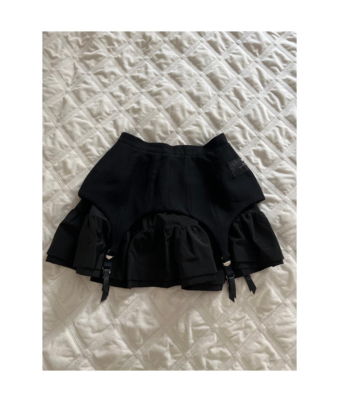 BOHEMIQUE Черная шерстяная юбка мини, фото 6