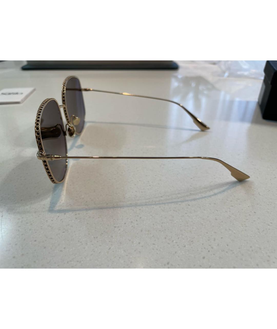 CHRISTIAN DIOR PRE-OWNED Коричневые металлические солнцезащитные очки, фото 7