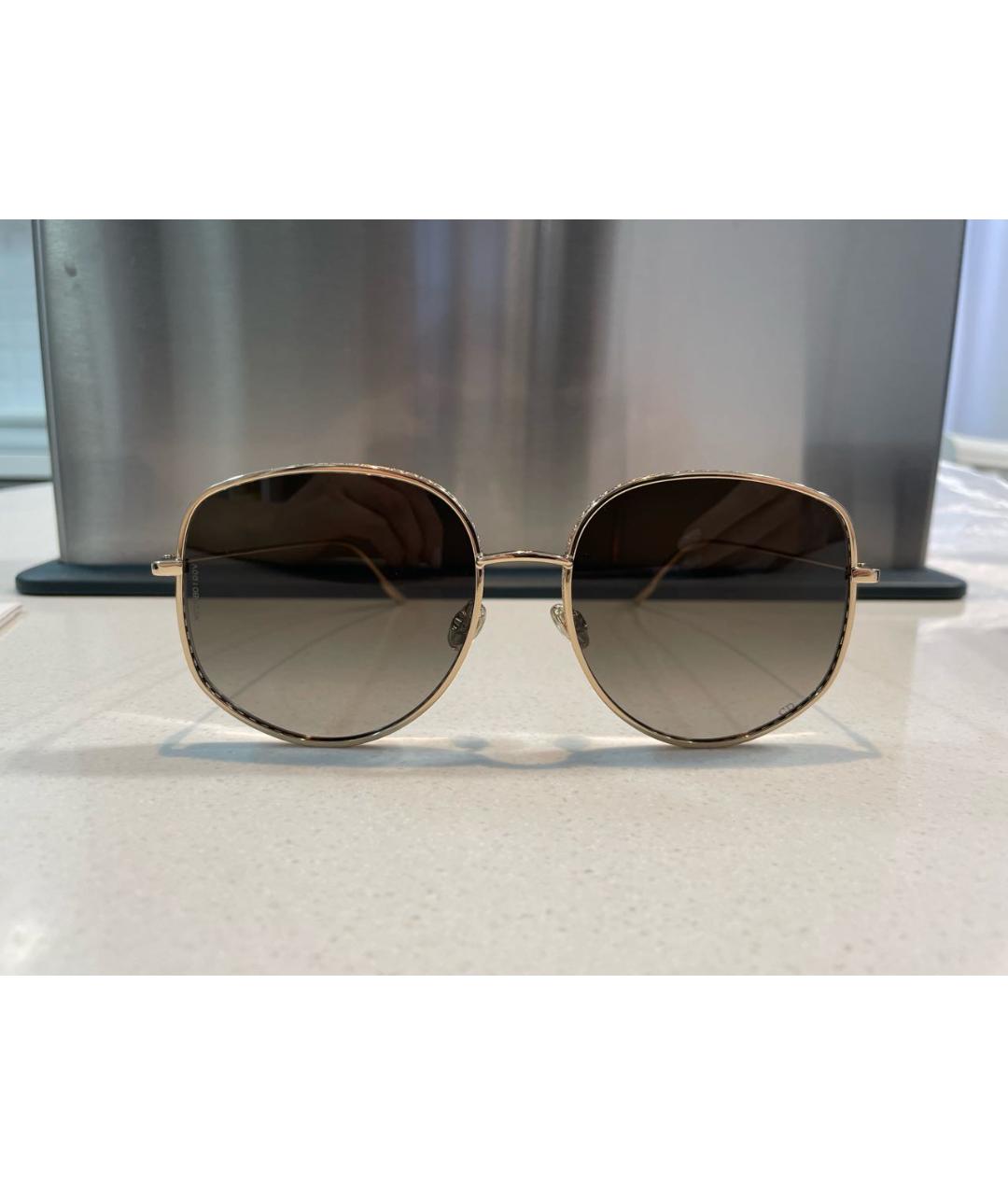 CHRISTIAN DIOR PRE-OWNED Коричневые металлические солнцезащитные очки, фото 9